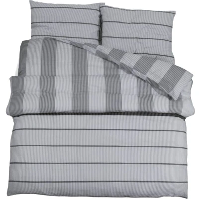 Image of vidaXL Duvet Cover Set Grey 200x200 cm Cotton