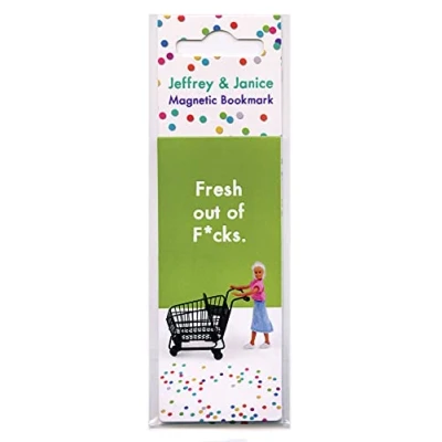 Image of Bold &amp; Bright Hilariously Funny &#039;Fresh Out of F*CKS&#039; Magnetic Bookmark Page Marker Cheeky Birthday Gift Present Perfect Christmas Xmas Stocking Filler Sold by Brainbox Candy