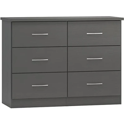 Image of Seconique Nevada 6 Drawer Chest in 3D Effect Grey