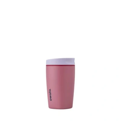Image of Owala SmoothSip Slider Insulated Stainless Steel Coffee Tumbler, Reusable Iced Cup, Hot Travel Mug, BPA Free 12 oz, Purple/Pink (Crochet Queen)