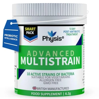 Image of PHYSIS Advanced Probiotics 10 Capsules (5 Day Antibiotic Treatment) 25 Billion CFU Probiotic Bloated Stomach Relief Tablets for Gut &amp; Digestion Women Men