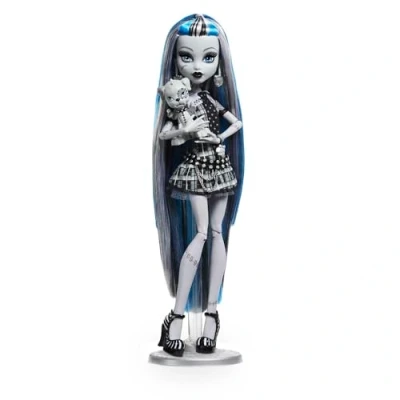 Image of Monster High Doll, Frankie Stein in Black and White, Reel Drama Collector, Doll Size Life Posters, Horror Flick Theme, Toys Gifts, HKN29
