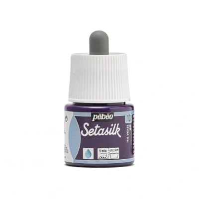 Image of PEBEO Setasilk Iris Violet 45 ml bottle Silk paint Pipette cap