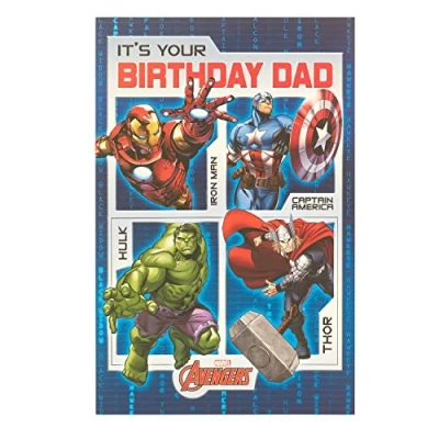 Image of Marvel Dad Birthday Card The Avengers for Him