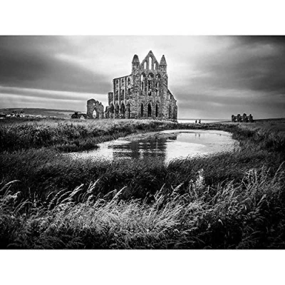 Image of Wee Blue Coo Photo Landscape Whitby Abbey England Art Print Poster Wall Decor 12X16 Inch