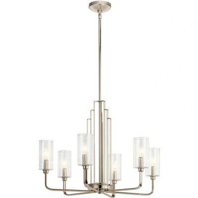 Image of Kichler Kimrose Multi Arm Pendant Ceiling Light Polished Nickel