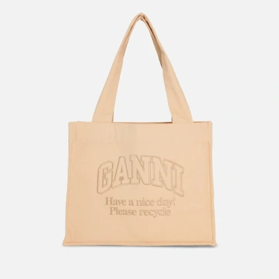 Image of Ganni Large Easy Recycled Canvas Tote Bag
