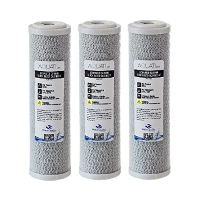Image of 3X Aquati Activated Carbon Block 10 Standard CTO Water Filter for Reverse Osmosis, HMA and Drinking Purification Systems.
