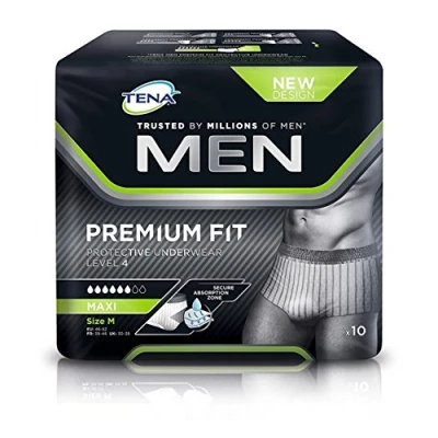Image of Tena Men Premium Fit Protective Underwear Level 4 S/M (12 Packs of 10)
