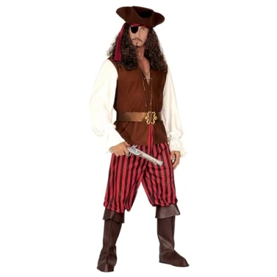 Image of Mens High Sea Pirate Man Costume Extra Large UK 46&quot; for Buccaneer Fancy Dress