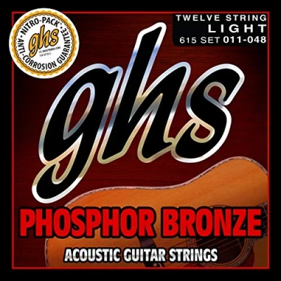 Image of GHS PHOSPHOR BRONZE String Set For Acoustic Guitar 12 615 Light 011/048
