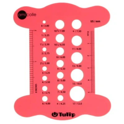 Image of Tulip Knitting Needle Gauge, Mixed, Pink, One Size