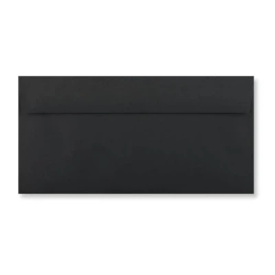 Image of DL Coloured Envelopes for Greeting Cards Wedding Invitations &amp; Crafts (110x220mm) Pack of 10 (Black Peel Seal)