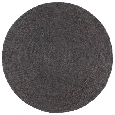 Image of vidaXL Handmade Jute Area Rug Dark Grey 180 cm Diameter Round Ideal for Living Room, Bedroom, or Foyer Durable and Versatile