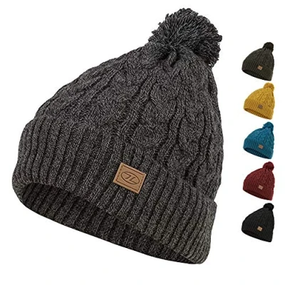 Image of Highlander Beira Lined Bobble HAT (Charcoal Marl)