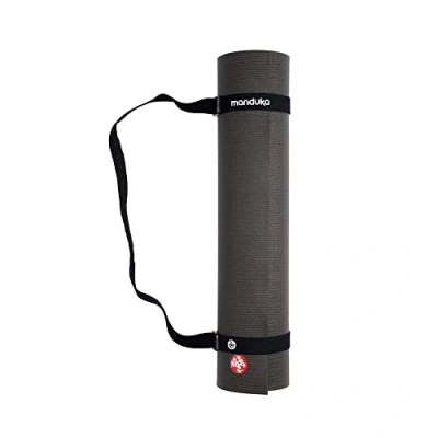Image of Manduka Yoga Commuter Mat Carrier Eco Friendly Cotton, Easy to Carry, Hands Free, For All Sizes, Black, 68&quot; x 1.5&quot;