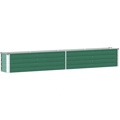 Image of vidaXL Garden Raised Bed Galvanised Steel 320x40x45 cm Green