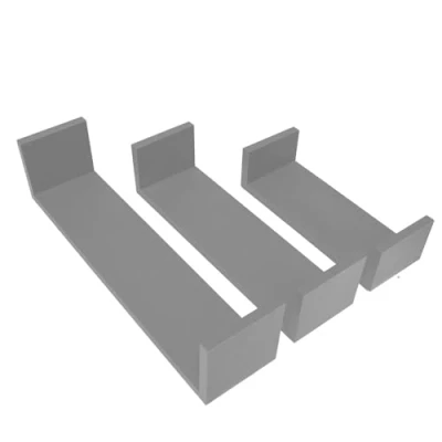 Image of YORKSHIRE HOMEWARE MDF Set of 3 U Shaped White Floating Shelves for Bedroom, Kitchen, Office, and Bathroom Decorative Wall Mounted Shelving Unit with Invisible Mounting, Modern Finish (Grey)
