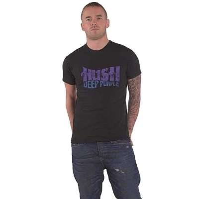Image of Deep Purple T Shirt Hush Vintage Band Logo Official Mens Black L