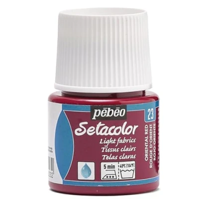 Image of PEBEO 329 023 Setacolor Light Fabric Paint 45 Milliliter Bottle, Oriental Red,Oriental Red