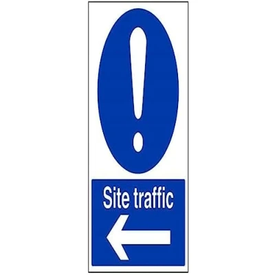 Image of V Safety Site Traffic, Arrow Left Sign 300mm x 400mm 1mm Rigid Plastic