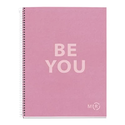 Image of Miquelrius Notebook A4 Be Eco, 80 Sheets 90gsm Dots, 1 Colour Strip, 4 Holes, Recycled Cover, Pink