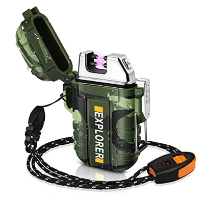 Image of lafagiet USB Rechargeable Lighter, Waterproof Arc Lighters for Camping Hiking Outdoor Survival &amp; Tactical
