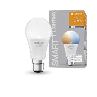Image of LEDVANCE Smart LEDLamp with WiFi Technology, Base: B22D, Di mmable, Tunable White (2700 6500K), Replaces Incandescent Lamps 60 W, SMART+ Classic White, 1 Pack