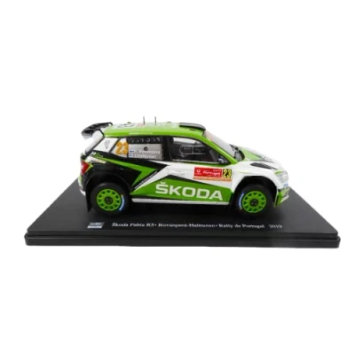 Image of OPO 10 Miniature car reproduced in 1/24 scale compatible for SKODA FABIA R5 ROVANPERA Rally de Portugal 2019 RVQ10