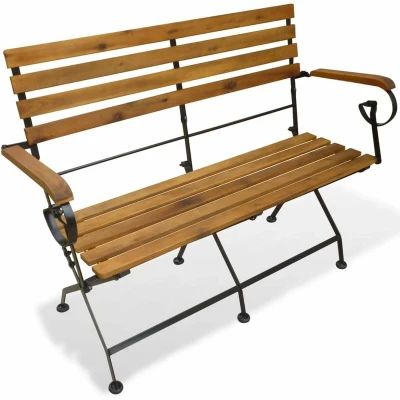 Image of vidaXL Folding Garden Bench 112 cm Solid Acacia Wood