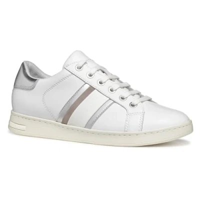 Image of Geox Women&#039;s D Jaysen E Sneaker, White/Silver, 6 UK