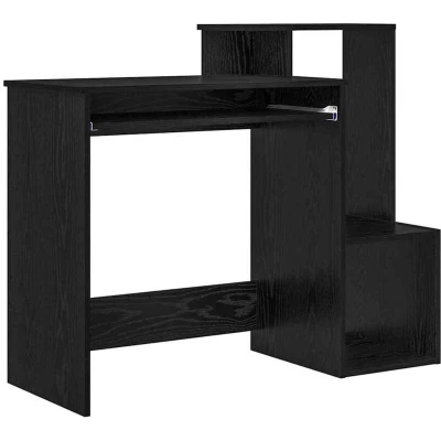 Image of vidaXL Black Oak Computer Desk Engineered wood, MDF Medium