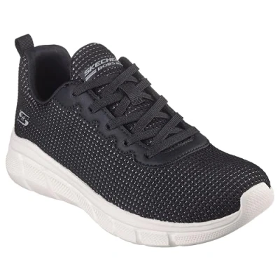 Image of Skechers Women&#039;s BOBS B Flex Visionary Essence, Black Knit/White Trim, 4 UK