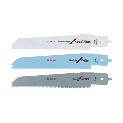 Image of Bosch 3 Piece Reciprocating Saw Blade Set (Wood, Wood with Nails, Metal, Plastic, Accessories Saws)