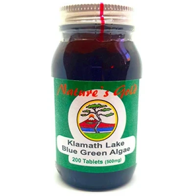 Image of Nature&#039;s Gold Organic Klamath Lake Blue Green Algae Supplement 500mg 200 Tablets