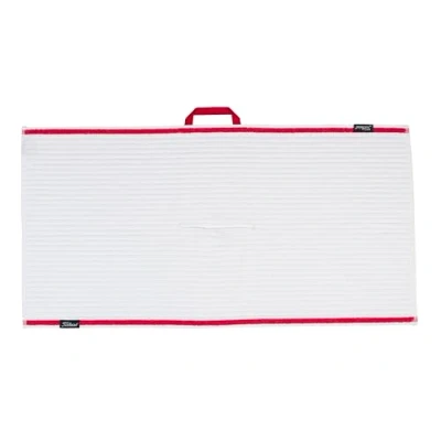 Image of Titleist Tour Staff Towel, 20 x 40 Inch, White/Red, White/Red
