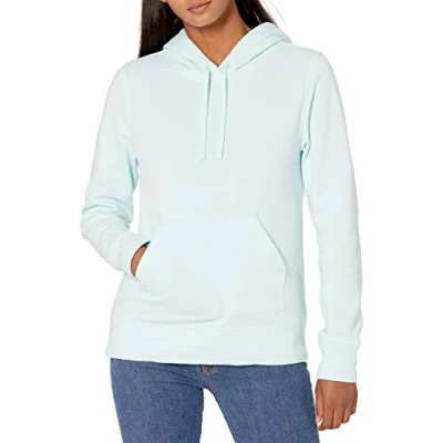 Image of Amazon Essentials Women&#039;s Fleece Pullover Hoodie (Available in Plus Size), Aqua Blue, M