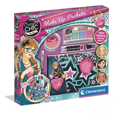 Image of Clementoni 18697 Crazy Chic Make Up Pochette Children Makeup Sets For Girls, Girls Age 6