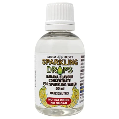 Image of Banana Flavour for Sparkling Water 50ml Zero Sugar, Low Calorie &amp; No Preservatives Makes 25 Litres Just Add 2ml to 1 Litre