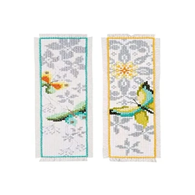 Image of Vervaco Bookmarks: Butterfly (Set of 2), Polyester Cotton, Multi Colour, 40 x 2 20 cm