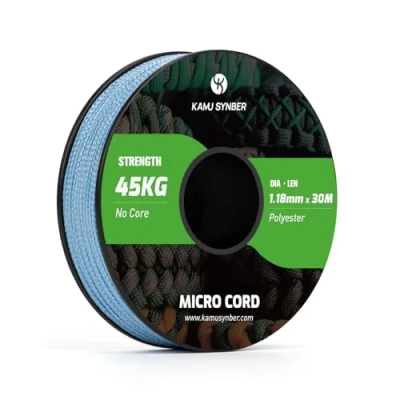 Image of Kamu Synber Micro Cord 1.18mm Paracord Braided Rope 30m Spool for Bracelet, Crafting, Jewelry Making, Key Chains Support 45kg Sky Blue