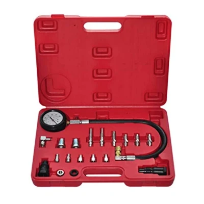 Image of vidaXL 20 Piece Diesel Engine Compression Tester Comprehensive Diagnostic Kit with Glow Plugs, Injector Adaptors, Built in Resetter, and Carrying Case