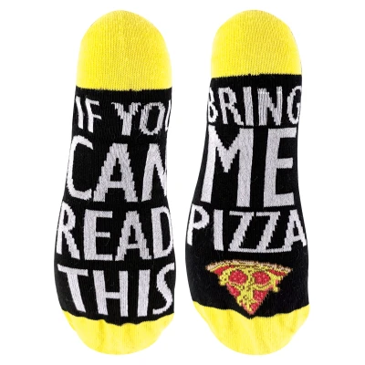 Image of Mens If You Can Read This Bring Me... Funky Theme Socks 1 Pair (6 11, Pizza)