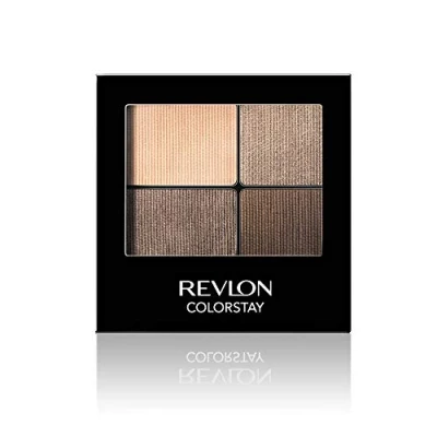 Image of Revlon ColorStay 16 Hour Eyeshadow Quad with Dual Ended Applicator Brush, Longwear, Intense Color Smooth Eye Makeup for Day &amp; Night, Addictive (500)