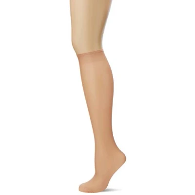 Image of DIM Women&#039;s Sublim Shiny Veil Invisible Edge x4 Knee Highs, Transparent, One Size