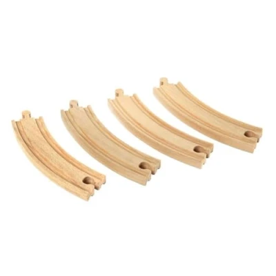 Image of BRIO World Large Curved Wooden Train Track for Kids Age 3 Years Up Railway Accessories and Add Ons