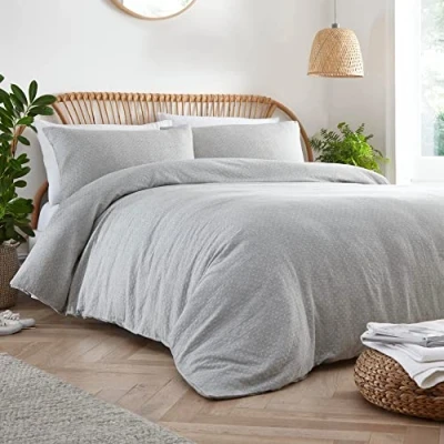 Image of Appletree Loft Naples 100% Cotton Duvet Cover Set Super King Bed Size in Grey