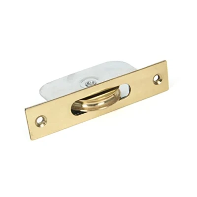 Image of Polished Lacquered Brass Sash Window Pulley