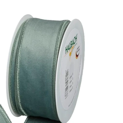 Image of FloristryWarehouse Sage Green Christmas Velvet Fabric Ribbon 50mm (2&quot;) Wide on 8m roll Wired Edge