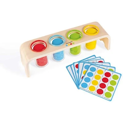 Image of Janod Essential Colours Sorting Wooden Early Learning Educational Game Teaches and Fine Motor Skills Water Based Paint Ages 2 Up, J05066